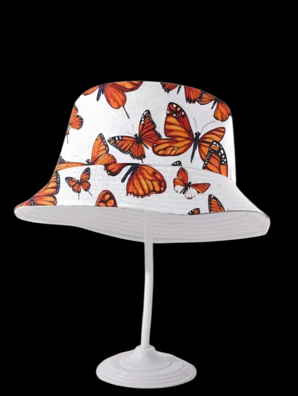Monarch Butterfly Unisex Bucket Hat Reversible 22"/23" - Picture 3 of 5